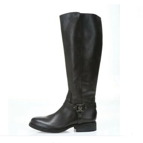 Vince Camuto Leather Ebony Brown Farren Riding Boots Size 6 - Picture 1 of 17